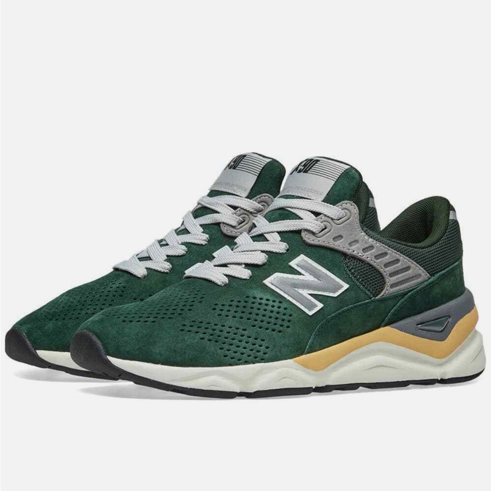 New Balance Forest Green and Gray suede Athletic Shoes